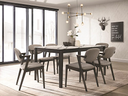 Dining Table, Faux Wht&Gry Marble, ...